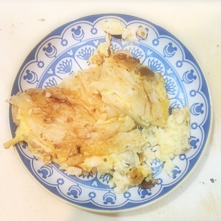 卵とキャベツサラダの挟み焼き